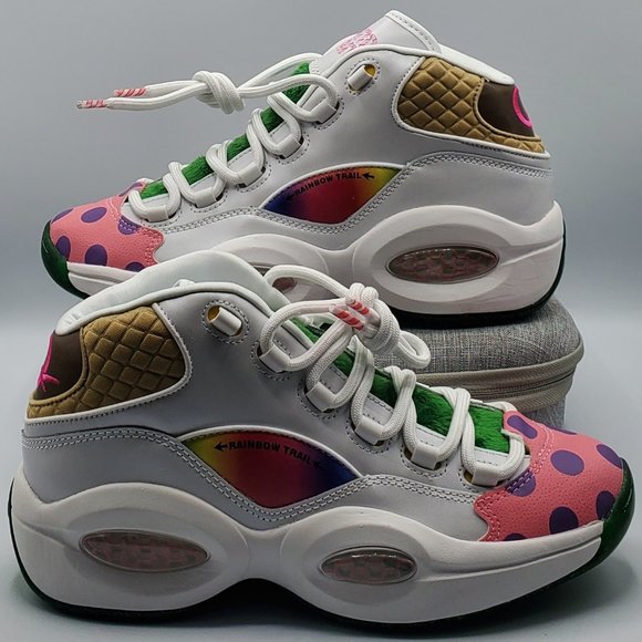 Hasbro x Reebok Question Mid Men's Size 7 'Candy Land' White GZ0081 Rare - Picture 1 of 9